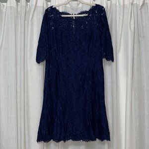 Eliza J navy lace dress